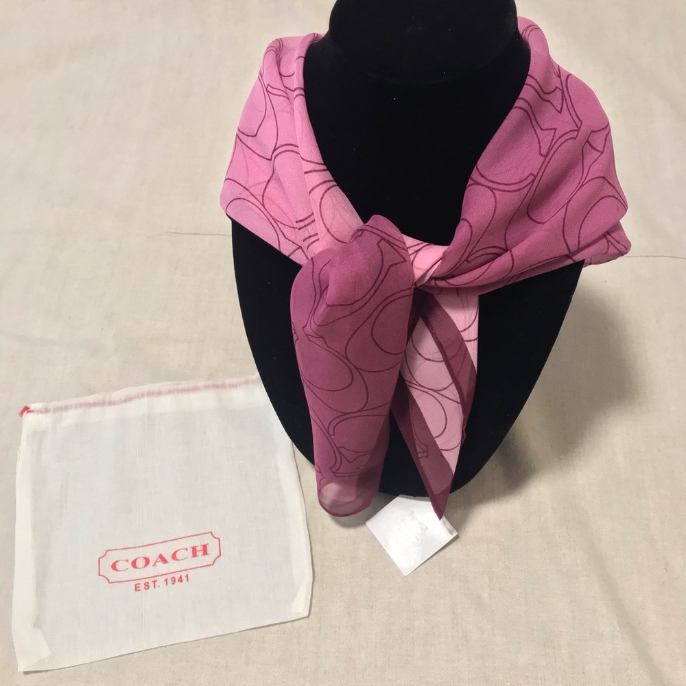 NWT COACH 100% Silk Scarf!